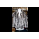 Ladies Faux Fur Jacket hip length, hook and eye fastening, faux mink in taupe brown colour. Approx