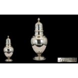 Edwardian Period - Good Quality and Impressive Bulbous Shaped Sterling Silver Sugar Sifter with