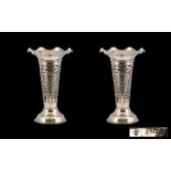 Edwardian Silver Vases.