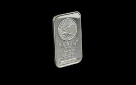 Pure Ounce Silver bar. Ounce of pure Silver 999 bar. please see accompanying image.