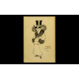 Henry Irving Printed Card Theatrical Interest, by Max with Ink Signed Dedications,