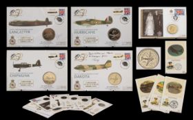 RAF And Coin Interest - 50 th Battle Britain Memorial Flight Coin Covers - Chipmunk - hurricane -