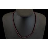 Red Garnet Bead Necklace, 60cts of faceted red garnets, with a beautiful clear colour,