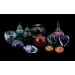 Collection of Glass Paperweights in various bright shades and colours, all in good condition.