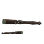 Victorian Truncheon. Victorian truncheon of unusual shape and form with loaded top, 13.