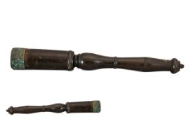 Victorian Truncheon. Victorian truncheon of unusual shape and form with loaded top, 13.