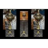 W A Benson Superb Floor Standing Arts and Crafts Copper and Brass Telescopic Standard OIl Lamp c