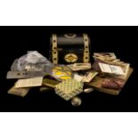 A Mixed Lot of Oddments and Collectables to include a Victorian Gothic revival casket,