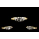 18ct Gold and Platinum Contemporary Designed Superb Quality Diamond Set Dress Ring,