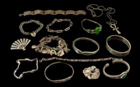 Excellent Collection of Sterling Silver Jewellery - 14 pieces in total.