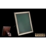 Harrods of London Contemporary Design Sterling Silver - Delux Photo Frame with Polished Mahogany