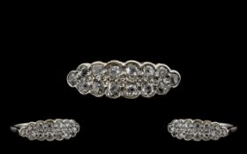 Platinum Diamond Set Dress Ring of stunning quality with gallery setting. Circa 1910-1920.