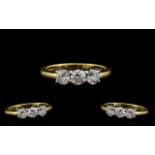 18ct Gold Attractive 3 Stone Diamond Set Ring fully hallmarked for 18ct - 750.