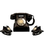 G P O Bakelite Telephone. Good condition throughout, Has G.P.O BATCH SAMPLED 7449 stamped to bottom,