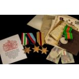 WW2 Medal Group And Associated Paperwork Two Addressed Card Boxes Containing The Defence Medal,