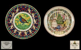 Two Wedgwood Plates comprising a boxed Christmas 1987 plate with certificate and original box;