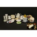 Three Boxes of Assorted China & Pottery to include coffee pot, vases, jugs, trinket boxes, figures,