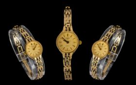 Rotary Ladies 9ct Gold Quartz Wrist Watch - the watch case and bracelet marked for 9.375.