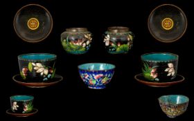 19th Century Cloisonne Cups & Vases & saucers.