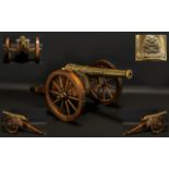 Bronze Early 20thC Signal Gun in the shape of a military field canon of the period,