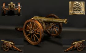 Bronze Early 20thC Signal Gun in the shape of a military field canon of the period,