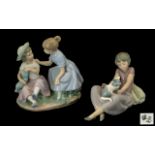 Nao by Lladro Handpainted Porcelain Figures (2). Both in 1st quality - mint condition.