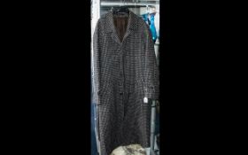 Gentleman's Christian Dior Overcoat, fully lined in brown sateen fabric. Pure wool check pattern.