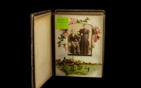 Vintage Carte De Visite Album in leather bound album, filled with photographs.