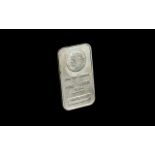 Pure Silver One Ounce Bar. One ounce bar of 999 silver bar. please see accompanying image.