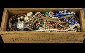 A Collection of Costume Jewellery to include a quantity of assorted beads.