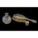 A Small Collection of of Silver Items to include an Edwardian Silver Embossed Backed Hairbrush,
