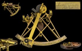 Matthew Berge - Superb Quality Brass Bridge Frame Double Sextant - Date 1800 - 1802.