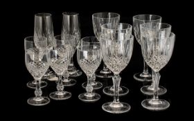 Collection of Crystal Glasses to include six Sherry glasses, six large wine glasses, two red wine
