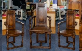 20thC Oak Copy Of A 17thC Commonwealth Chair