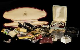 Collection of Vintage & Modern Costume Jewellery to include boxed crystal necklace; watches;