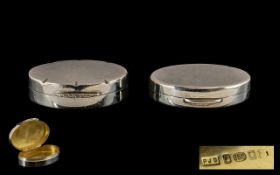 Elizabeth II Contemporary Oval Shaped Solid Silver Pill Boxes ( 2 ) In Total. Marker Peter John