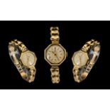 Rolex Tudor Ladies Mechanical Hand Wind 9ct Gold Octagonal Shaped Cased Wrist Watch.
