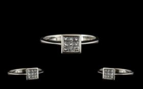 18ct White Gold Nice Quality and Attractive Diamond Set Ring.