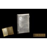 Art Deco Period Engine Turned Sterling Silver Rectangular Shaped Cigarette Case of good quality and