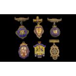 Masonic Interest A Good Collection of Early 20thC Silver Gilt Masonic Medals/Bars. Various lodges.