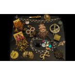 Ladies Collection of 20thC Stone Set Costume Jewellery - good assorted lot. Some 9ct gold pieces.