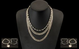 A Good Collection of Assorted Nice Quality Sterling Silver Necklaces and Bracelets.