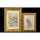 Laurel & Hardy Pair of Limited Edition Prints of Laurel and Hardy depicting a) a car stopped by the