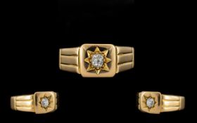 18ct Gold - Nice Quality Single Stone Diamond Ring,