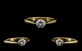 Ladies Attractive 9ct Gold Single Stone Diamond Ring the round brilliant cut diamonds of excellent