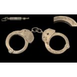 British Made Hiatt 1970's Handcuffs With Key. Please See Accompanying Image.