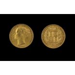 Queen Victoria 22ct Gold Full Sovereign Sydney Mint. Date 1873. Good grade/tone.