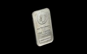 One Troy Ounce Pure Silver Bar. Silver bar of 999 pure silver bar. please see accompanying image.