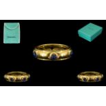 Tiffany & Co 18ct Gold Attractive Sapphire Set Dress Ring.