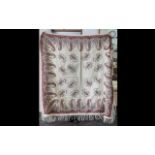 Paisley Antique Shawl/Table Cloth with fringed edging.